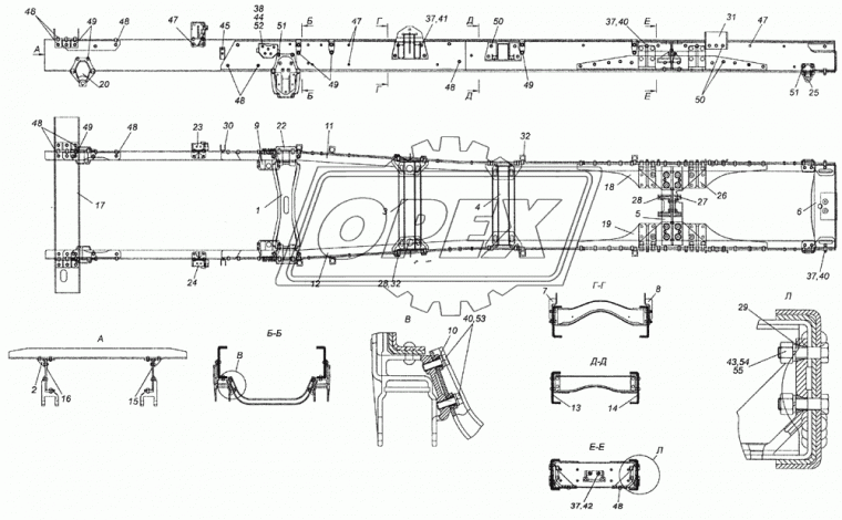 6522-2902444 Кронштейн передней рессоры правый КАМАЗ-УВК